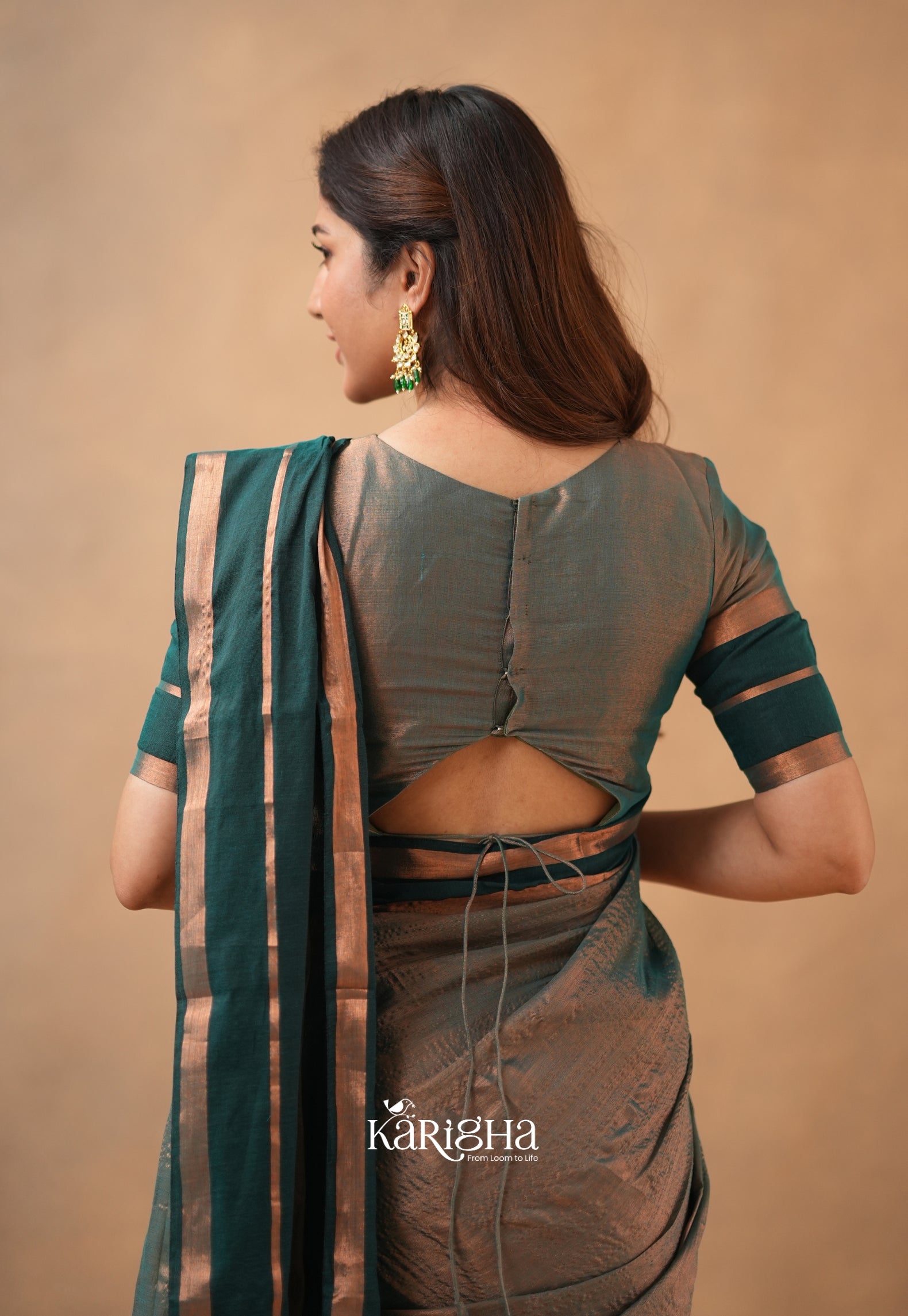 Liquid Glow – Tissue Cotton Saree with Silky Flow