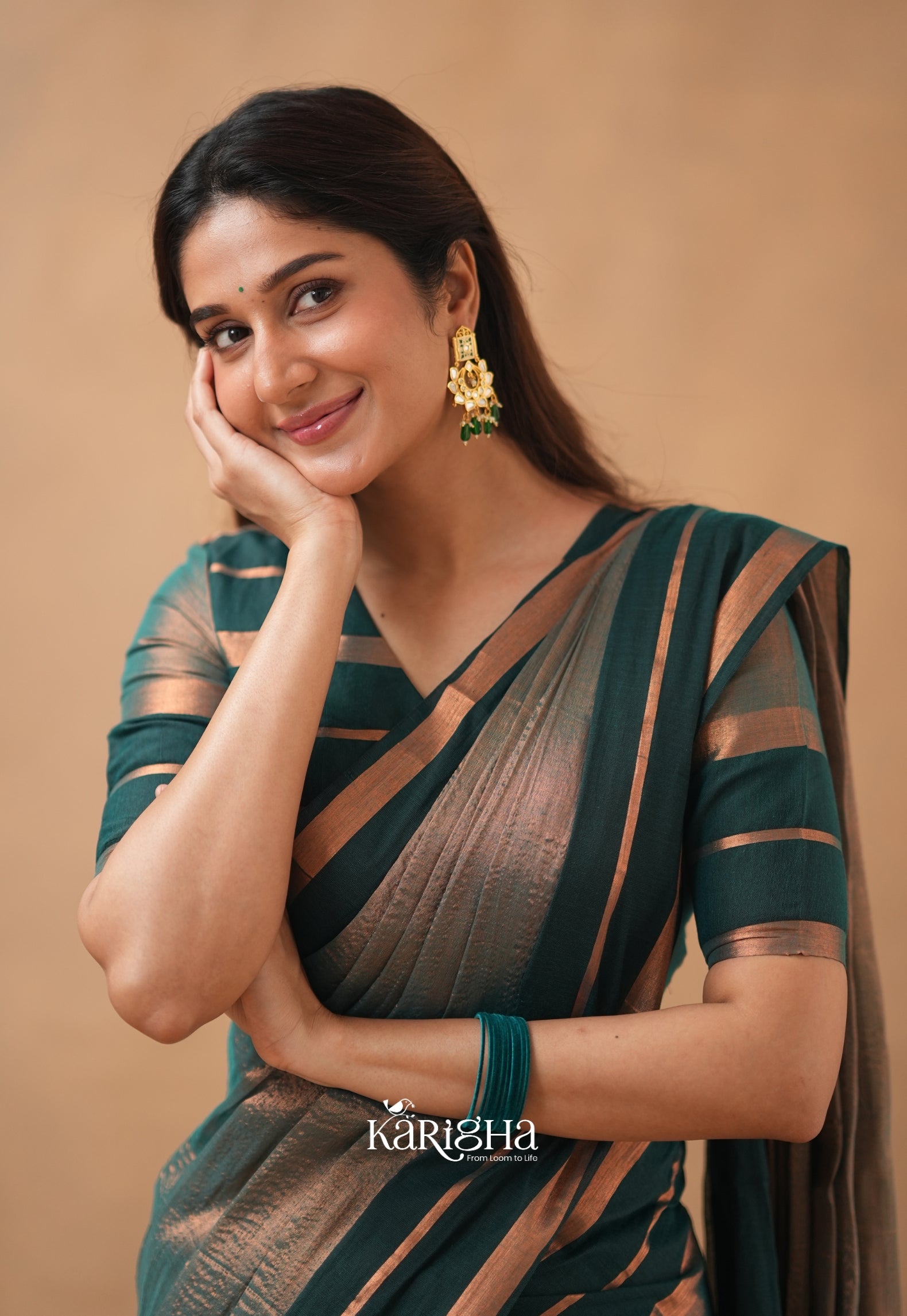 Liquid Glow – Tissue Cotton Saree with Silky Flow
