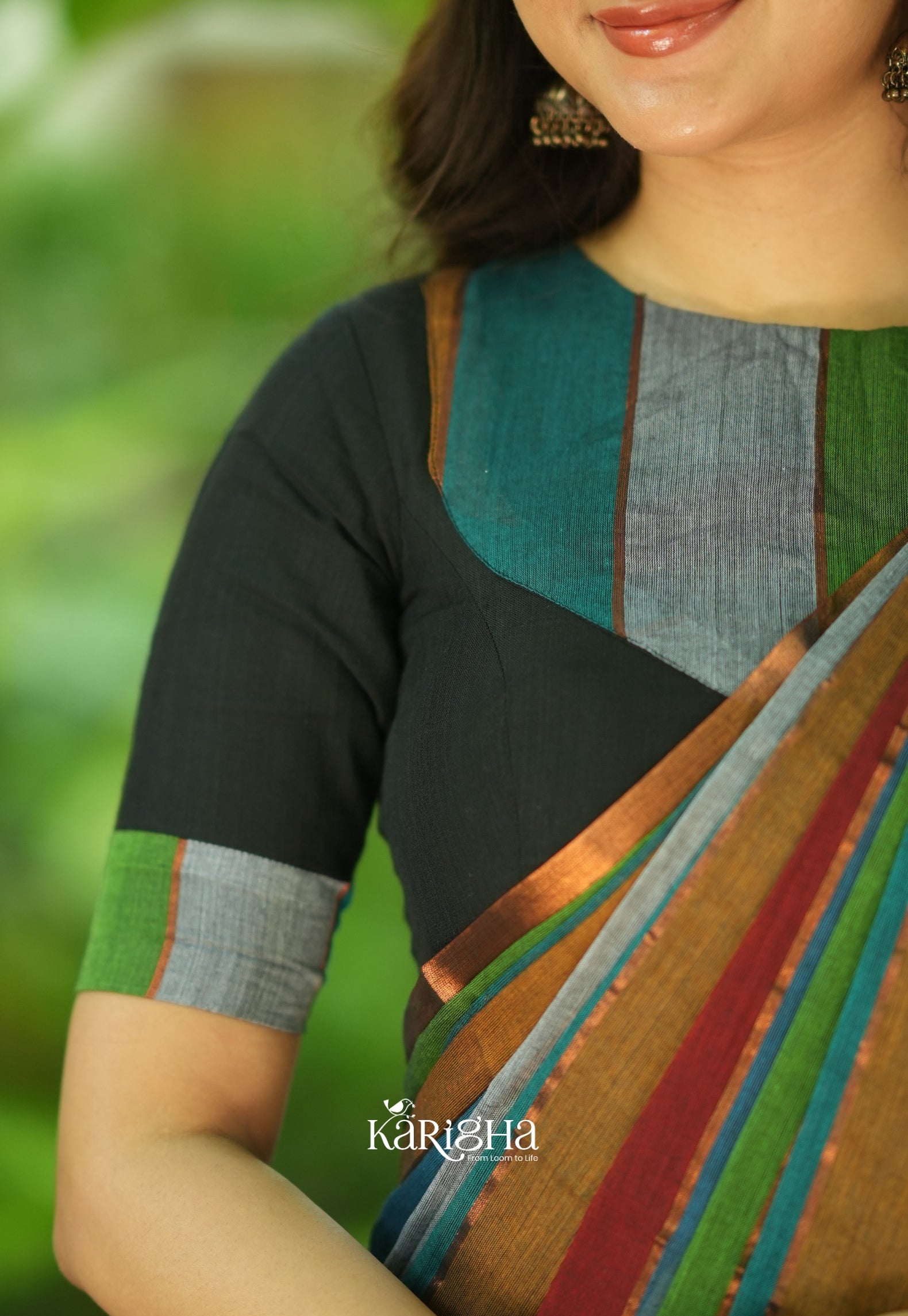 Multicolor Mul Cotton Saree – Vibrant Weave Magic