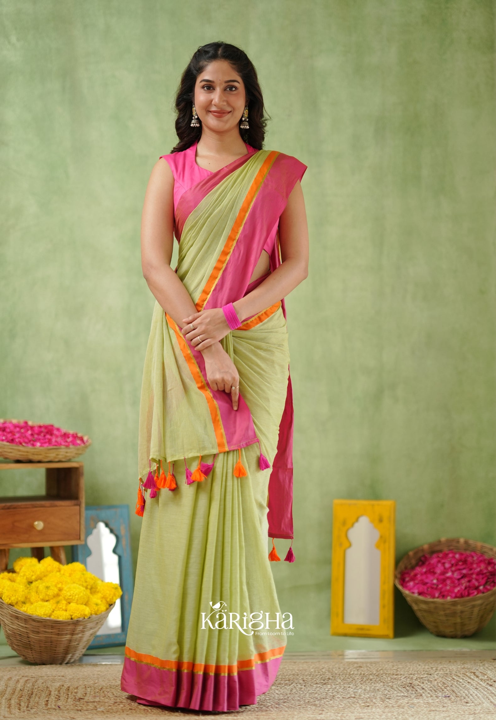 Pink Poise Pure Cotton Saree – Soft & Elegant Drapes