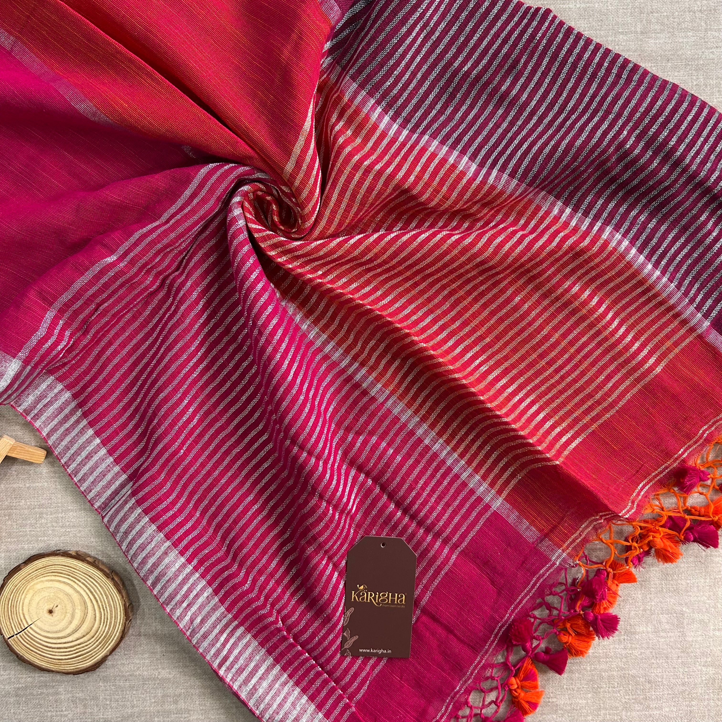 Urban Palette – Linen Cotton Saree with Contemporary Color Panels