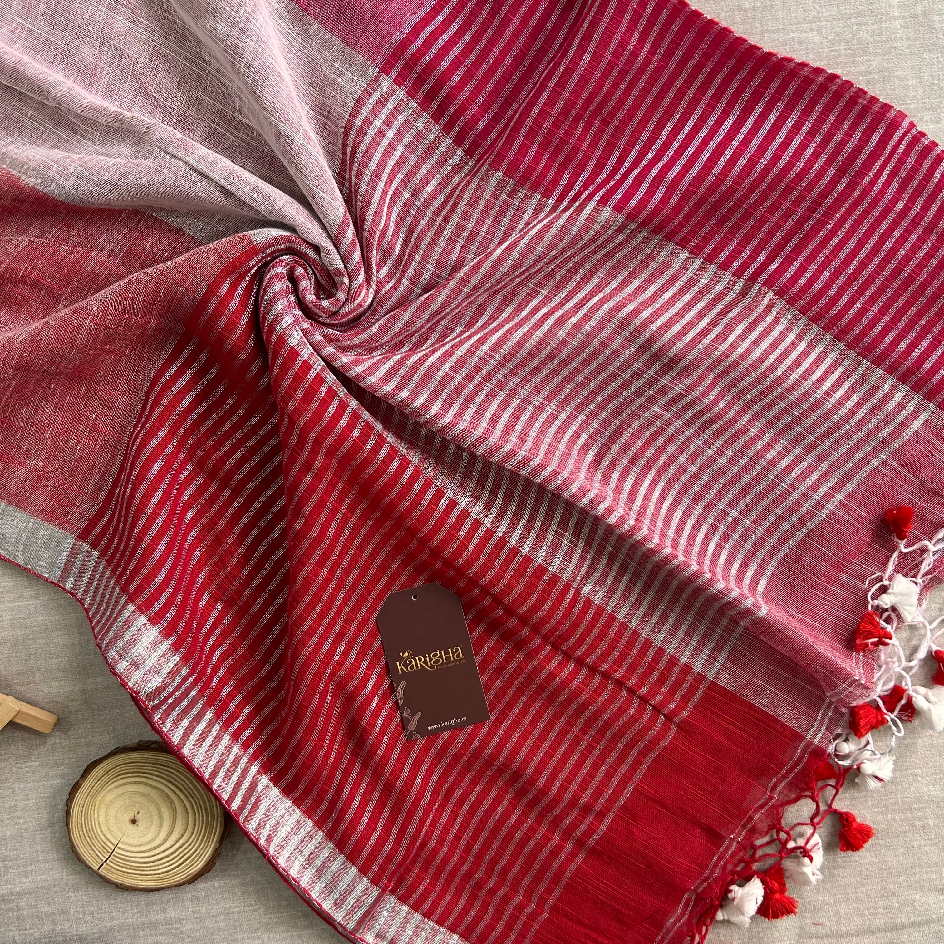 Urban Palette – Linen Cotton Saree with Contemporary Color Panels