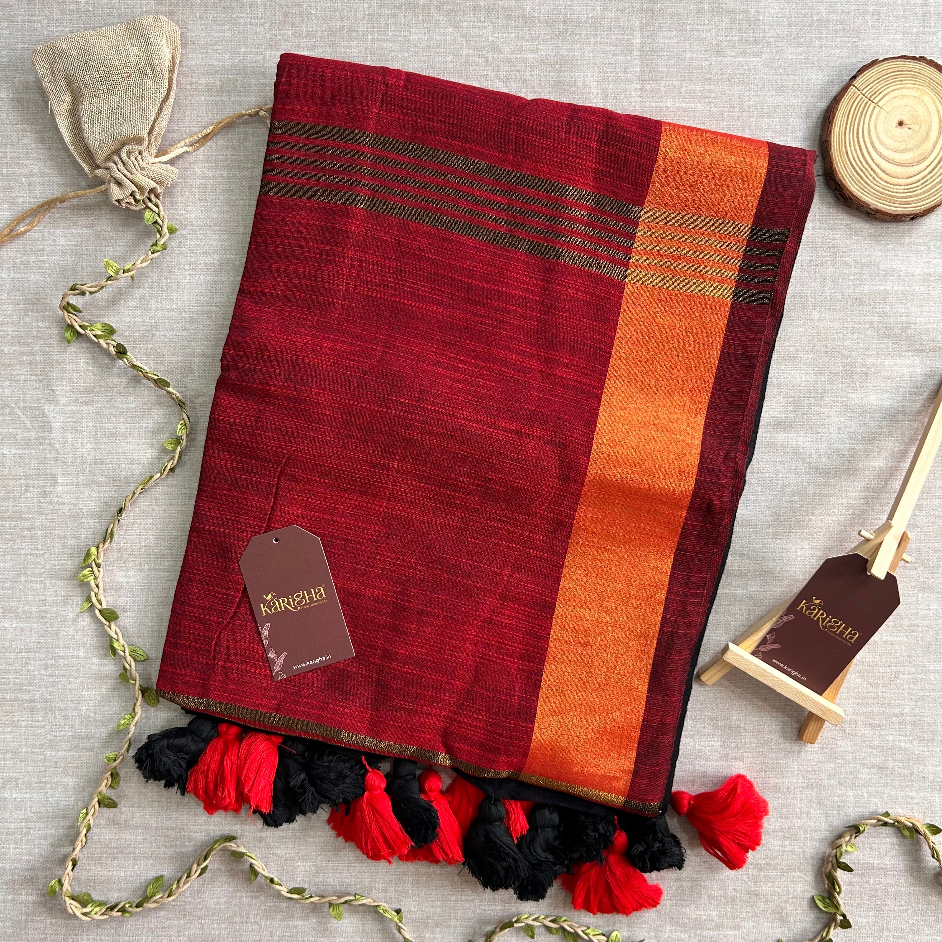 Imperial Threads – Classic Cotton Saree with Gleaming Zari Edge