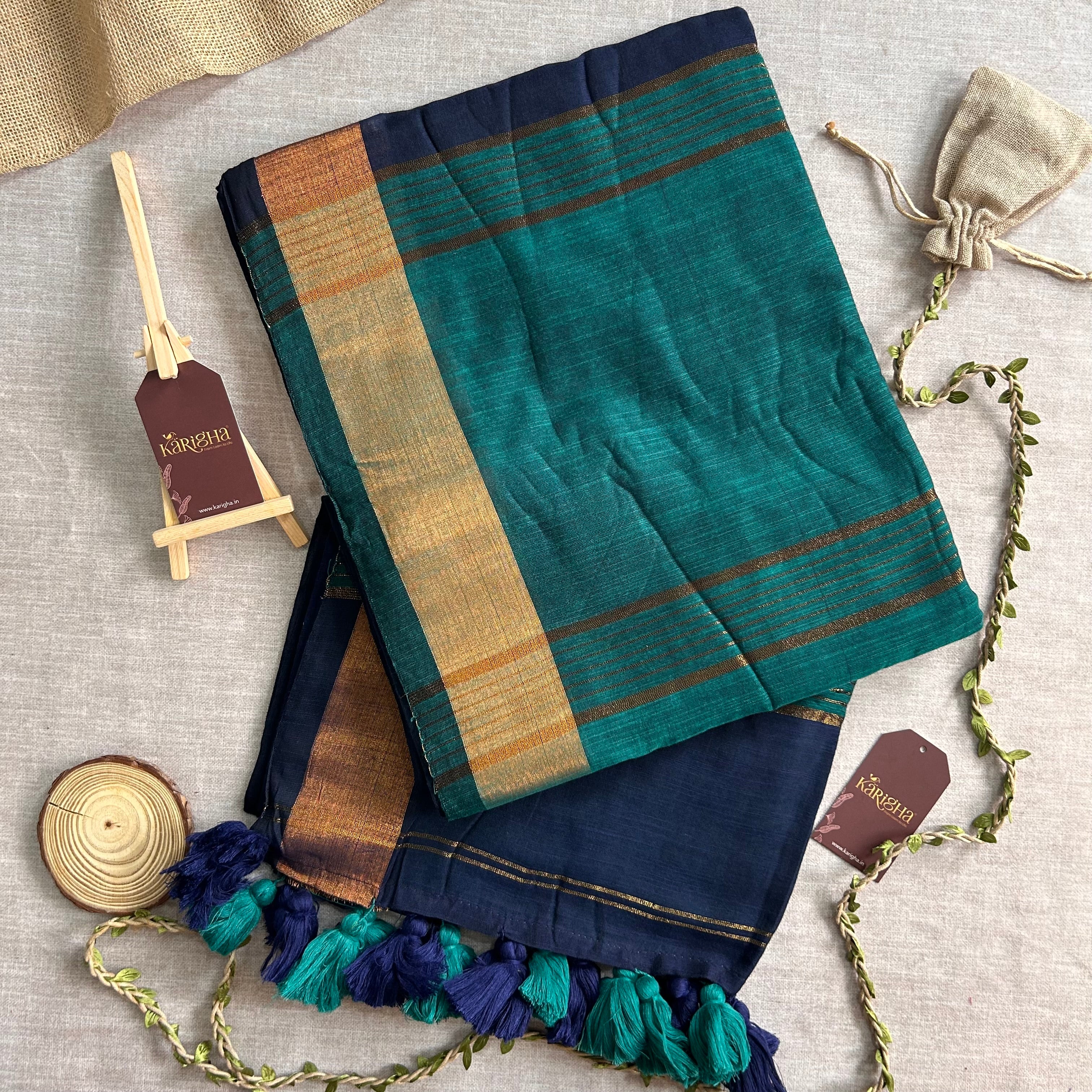 Imperial Threads – Classic Cotton Saree with Gleaming Zari Edge