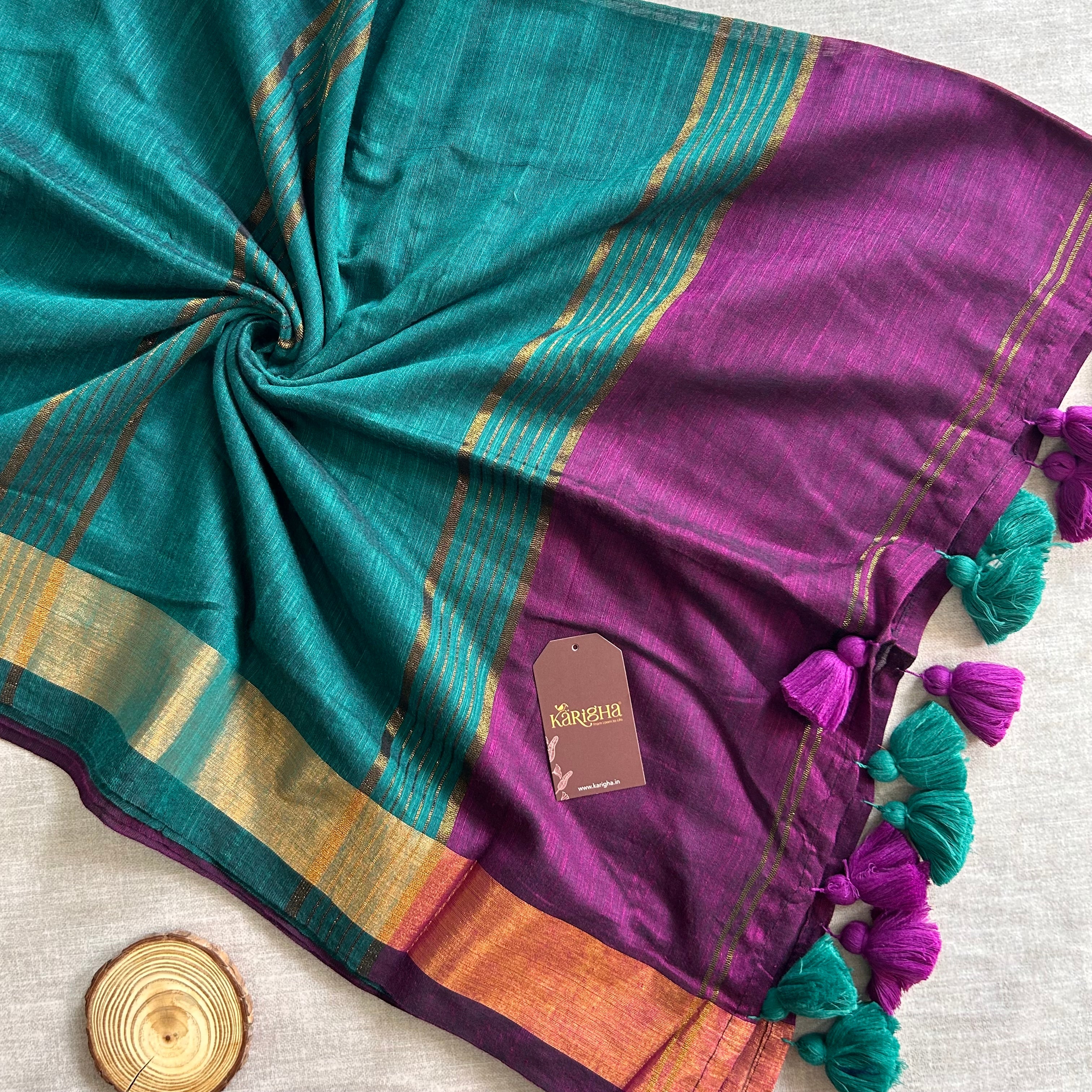 Imperial Threads – Classic Cotton Saree with Gleaming Zari Edge