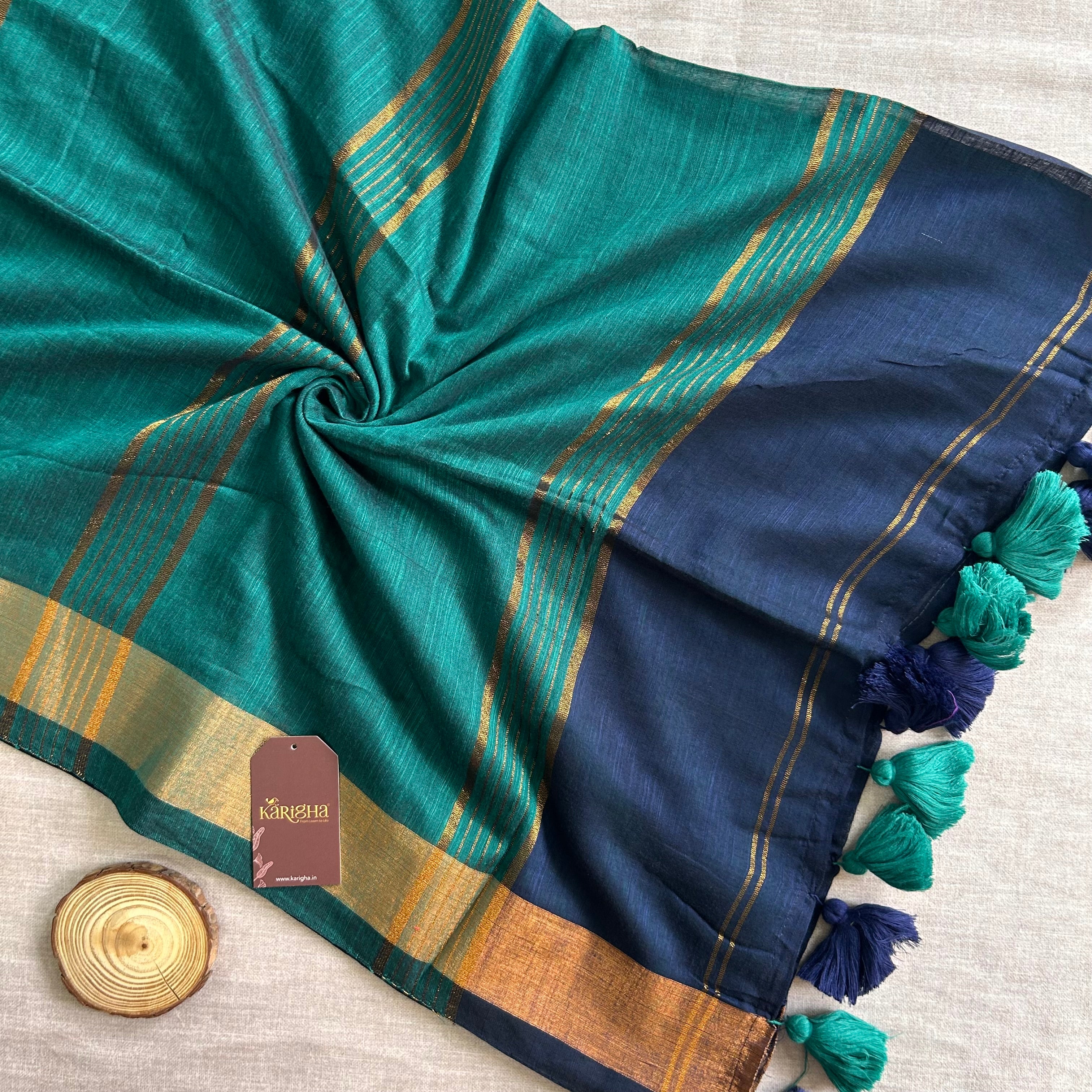 Imperial Threads – Classic Cotton Saree with Gleaming Zari Edge